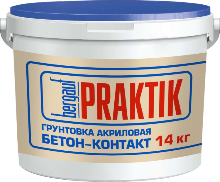 Bergauf Praktik Грунтовка бетон-контакт сцепляющая (адгез.) акрил. для наруж и внутр.ЛЕТО-ЗИМА 14 кг