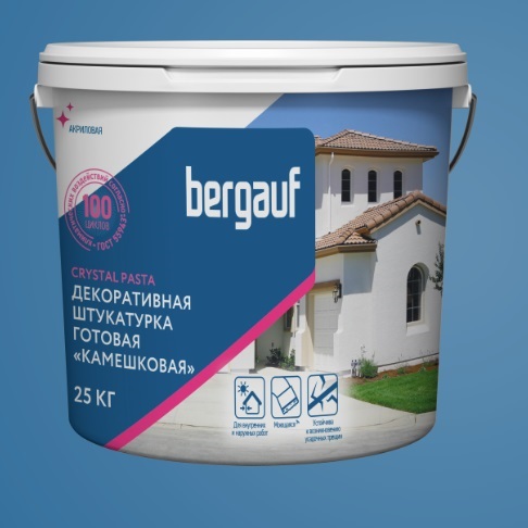 Bergauf Crystal Pasta готовая декор. акриловая штукатурка с фактурой "камешкая" 1-1.5 25кг/24под